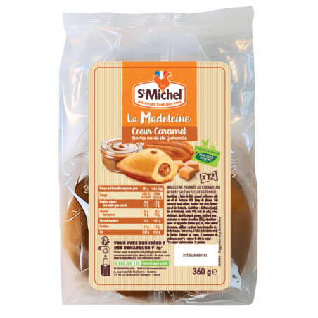 Madeleines cœur caramel au beurre salé au sel de Guérande – 360g