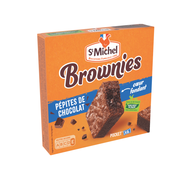 Brownies cœur et pépites chocolat